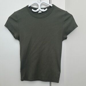 Full Tilt Olive Ribbed Crewneck Tee